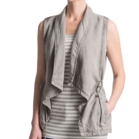 Max Jeans Grey Open Front Vest NWT - Picture 4 of 6